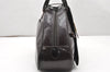 Authentic Christian Dior Double Saddle Trotter Boston Bag Enamel Brown 4438K
