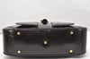 Authentic Christian Dior Double Saddle Trotter Boston Bag Enamel Brown 4438K