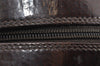 Authentic Christian Dior Double Saddle Trotter Boston Bag Enamel Brown 4438K