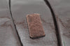 Authentic Christian Dior Double Saddle Trotter Boston Bag Enamel Brown 4438K