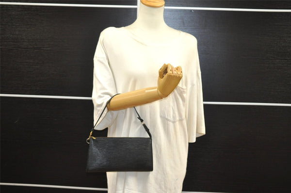 Authentic Louis Vuitton Epi Pochette Accessoires Pouch Black M52942 LV 4439I