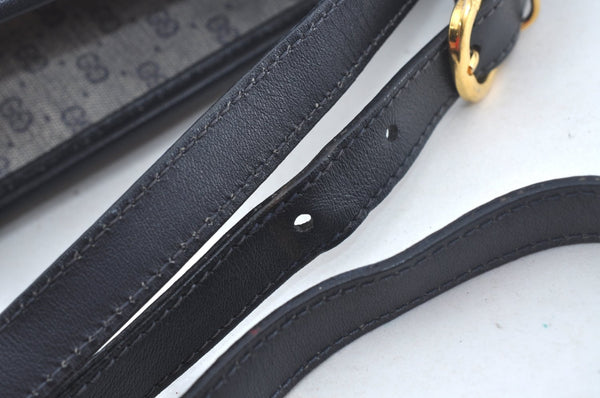 Authentic GUCCI Micro GG PVC Leather Shoulder Cross Bag Navy Blue Junk 4439J