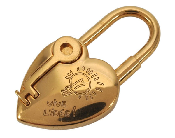 Authentic HERMES Cadena Padlock Le fantasie Heart Gold Plating Junk 4439K