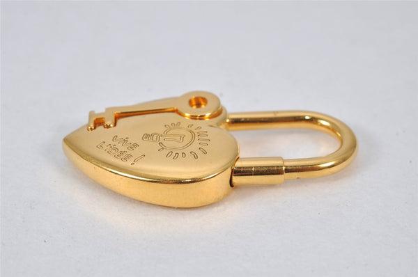 Authentic HERMES Cadena Padlock Le fantasie Heart Gold Plating Junk 4439K