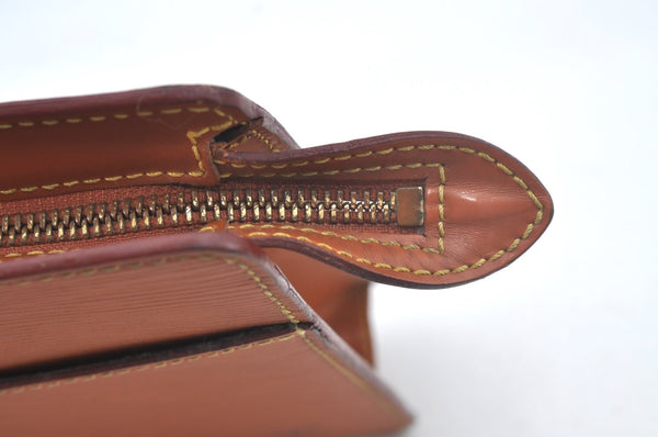 Authentic Louis Vuitton Epi Pochette Homme Clutch Hand Bag Brown M52528 LV 4440I