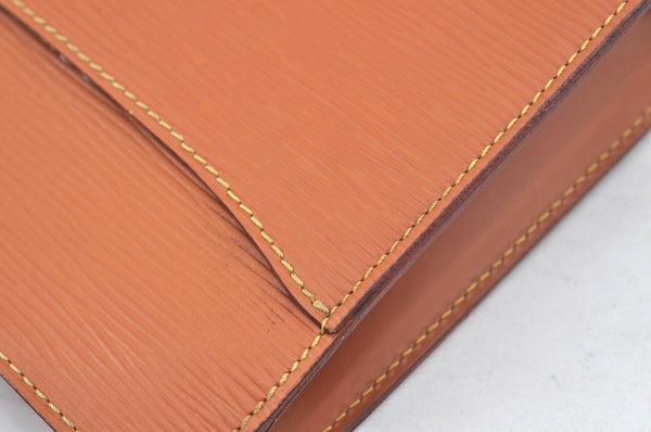 Authentic Louis Vuitton Epi Pochette Homme Clutch Hand Bag Brown M52528 LV 4440I