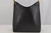 Authentic GUCCI Vintage Bamboo Shoulder Hand Bag Purse Leather Black 4440J
