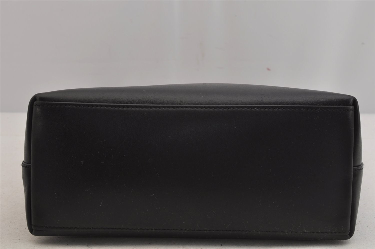 Authentic GUCCI Vintage Bamboo Shoulder Hand Bag Purse Leather Black 4440J