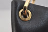 Authentic GUCCI Vintage Bamboo Shoulder Hand Bag Purse Leather Black 4440J