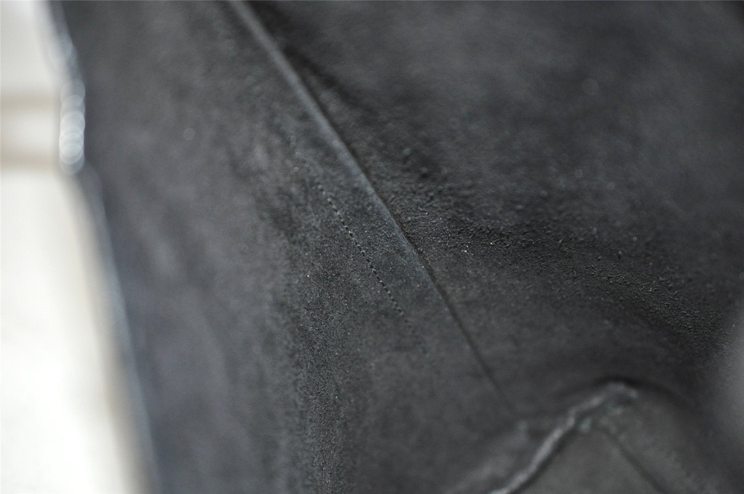 Authentic GUCCI Vintage Bamboo Shoulder Hand Bag Purse Leather Black 4440J