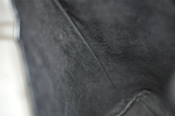 Authentic GUCCI Vintage Bamboo Shoulder Hand Bag Purse Leather Black 4440J