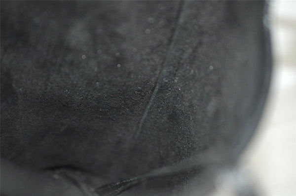 Authentic GUCCI Vintage Bamboo Shoulder Hand Bag Purse Leather Black 4440J