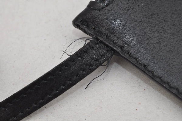 Authentic GUCCI Vintage Bamboo Shoulder Hand Bag Purse Leather Black 4440J