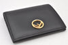 Authentic FENDI F is FENDI Vintage Bifold Wallet Purse Leather Black Box 4440K