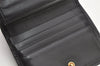 Authentic FENDI F is FENDI Vintage Bifold Wallet Purse Leather Black Box 4440K