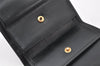 Authentic FENDI F is FENDI Vintage Bifold Wallet Purse Leather Black Box 4440K