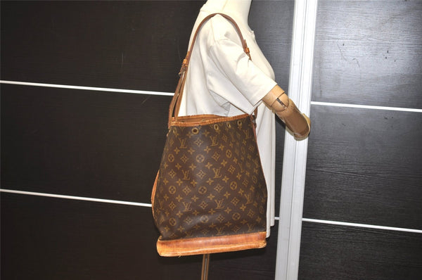 Authentic Louis Vuitton Monogram Noe Shoulder Drawstring Bag M42224 LV 4441I