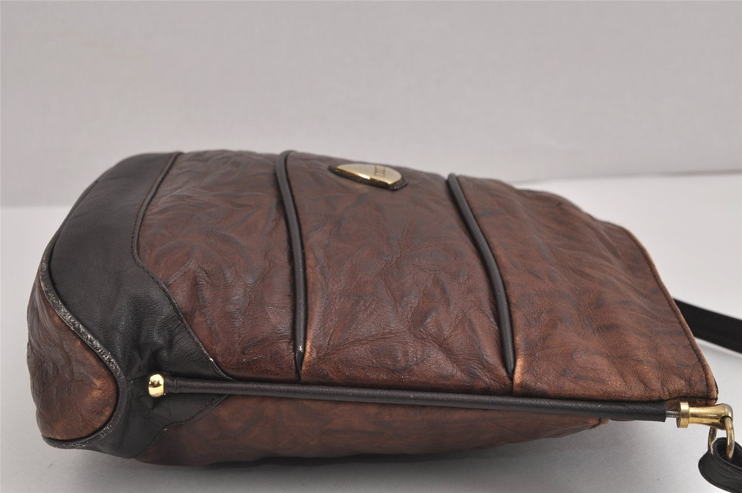 Authentic GUCCI Vintage Shoulder Cross Body Bag Purse Leather Brown 4442J