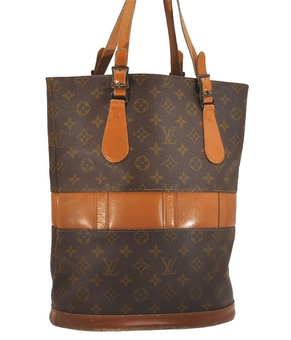 Authentic Louis Vuitton Monogram Bucket GM Shoulder Bag T42236 USA Model 4443J