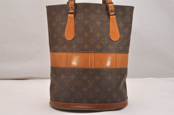 Authentic Louis Vuitton Monogram Bucket GM Shoulder Bag T42236 USA Model 4443J