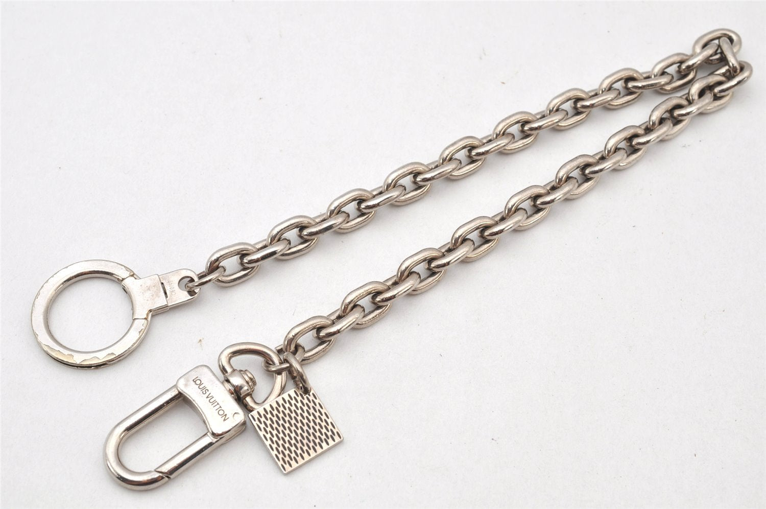 Authentic Louis Vuitton Wallet Chain Strap Silver 15.7