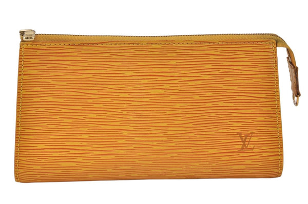Authentic Louis Vuitton Epi Pochette Accessoires Pouch Yellow M52959 Junk 4444K