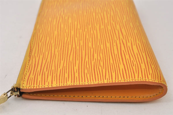 Authentic Louis Vuitton Epi Pochette Accessoires Pouch Yellow M52959 Junk 4444K