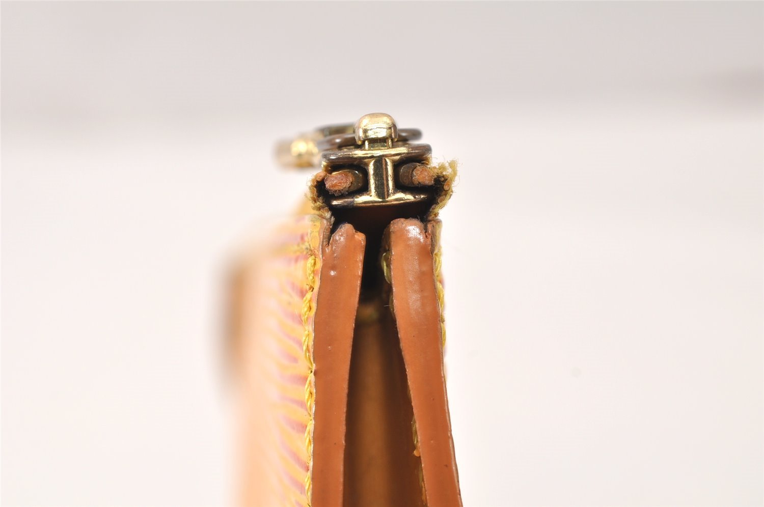 Authentic Louis Vuitton Epi Pochette Accessoires Pouch Yellow M52959 Junk 4444K