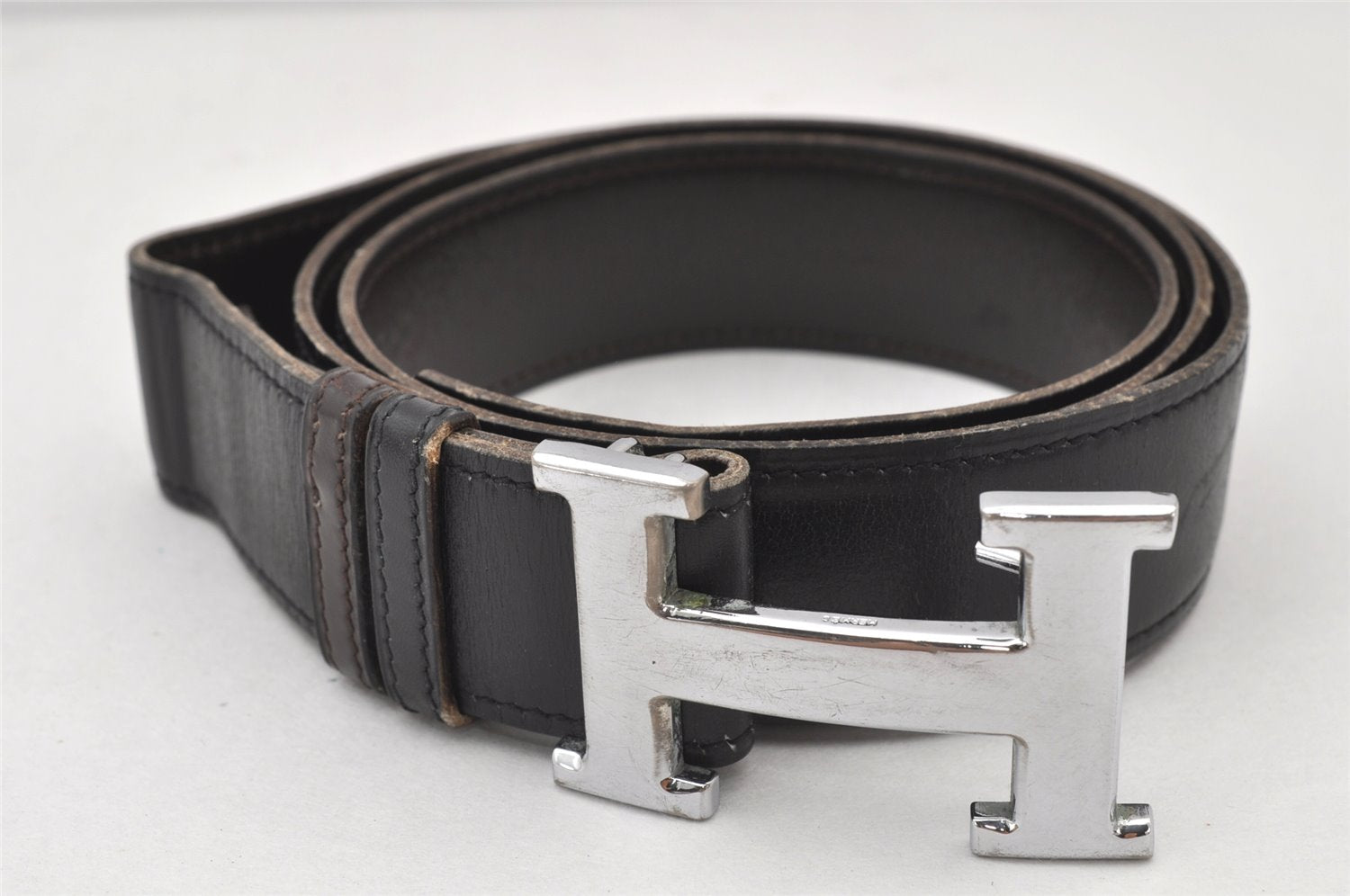 Authentic HERMES Constance Leather Belt Size 101cm 39.8