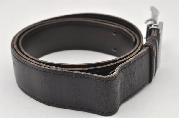 Authentic HERMES Constance Leather Belt Size 101cm 39.8" Black Brown 4445K