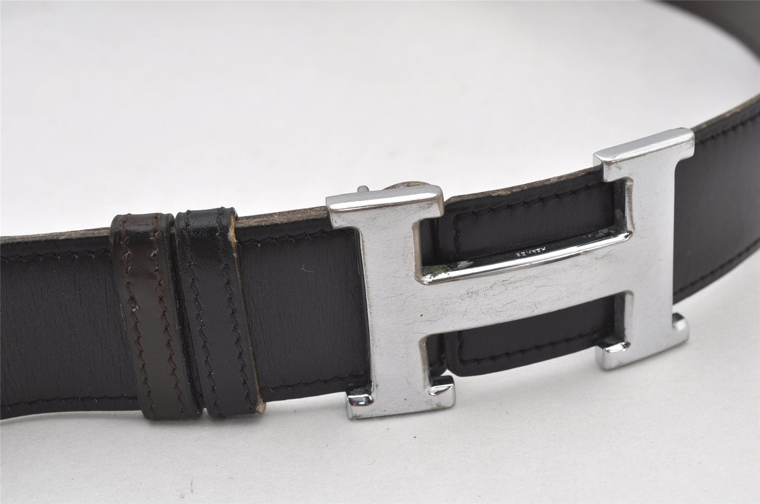 Authentic HERMES Constance Leather Belt Size 101cm 39.8