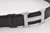 Authentic HERMES Constance Leather Belt Size 101cm 39.8" Black Brown 4445K