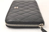 Authentic CHANEL Caviar Skin Matelasse Long Wallet Purse CC Logo Black 4446K