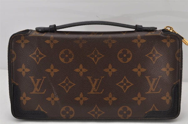 Auth Louis Vuitton Monogram Macassar Dairy Organizer Clutch Bag M60679 LV 4450K