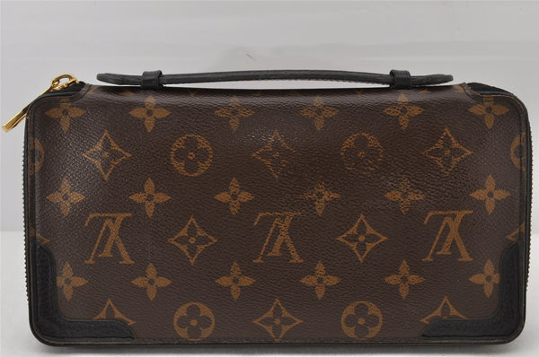 Auth Louis Vuitton Monogram Macassar Dairy Organizer Clutch Bag M60679 LV 4450K