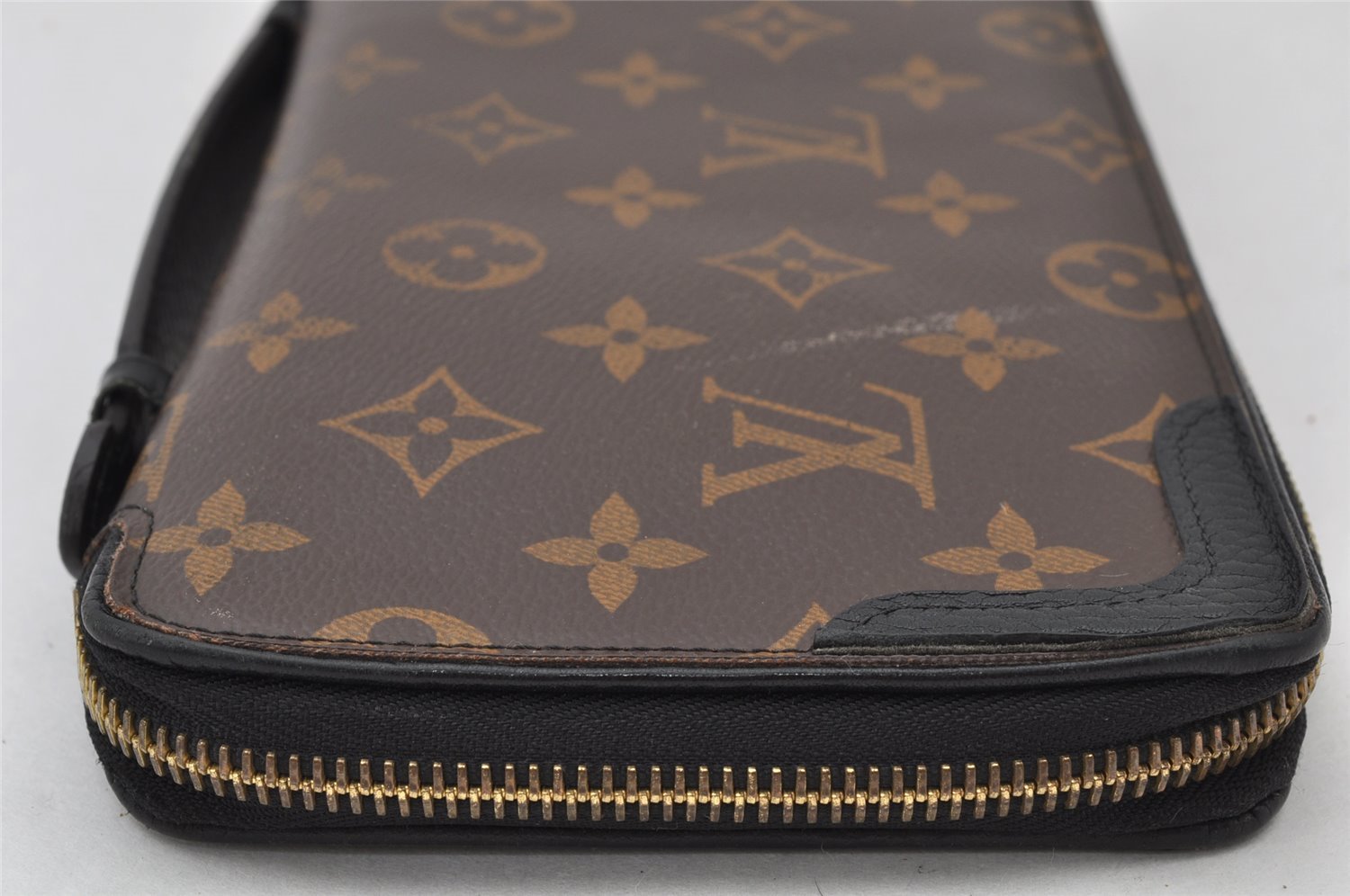 Auth Louis Vuitton Monogram Macassar Dairy Organizer Clutch Bag M60679 LV 4450K