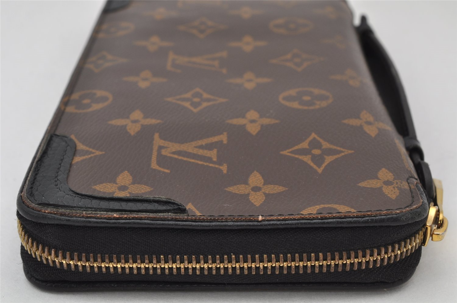 Auth Louis Vuitton Monogram Macassar Dairy Organizer Clutch Bag M60679 LV 4450K