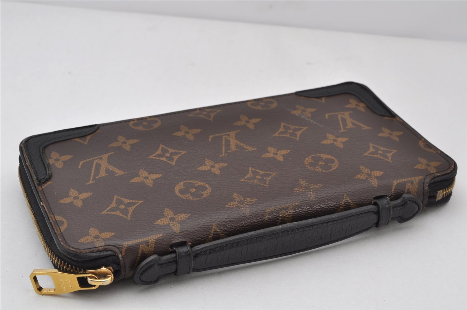 Auth Louis Vuitton Monogram Macassar Dairy Organizer Clutch Bag M60679 LV 4450K