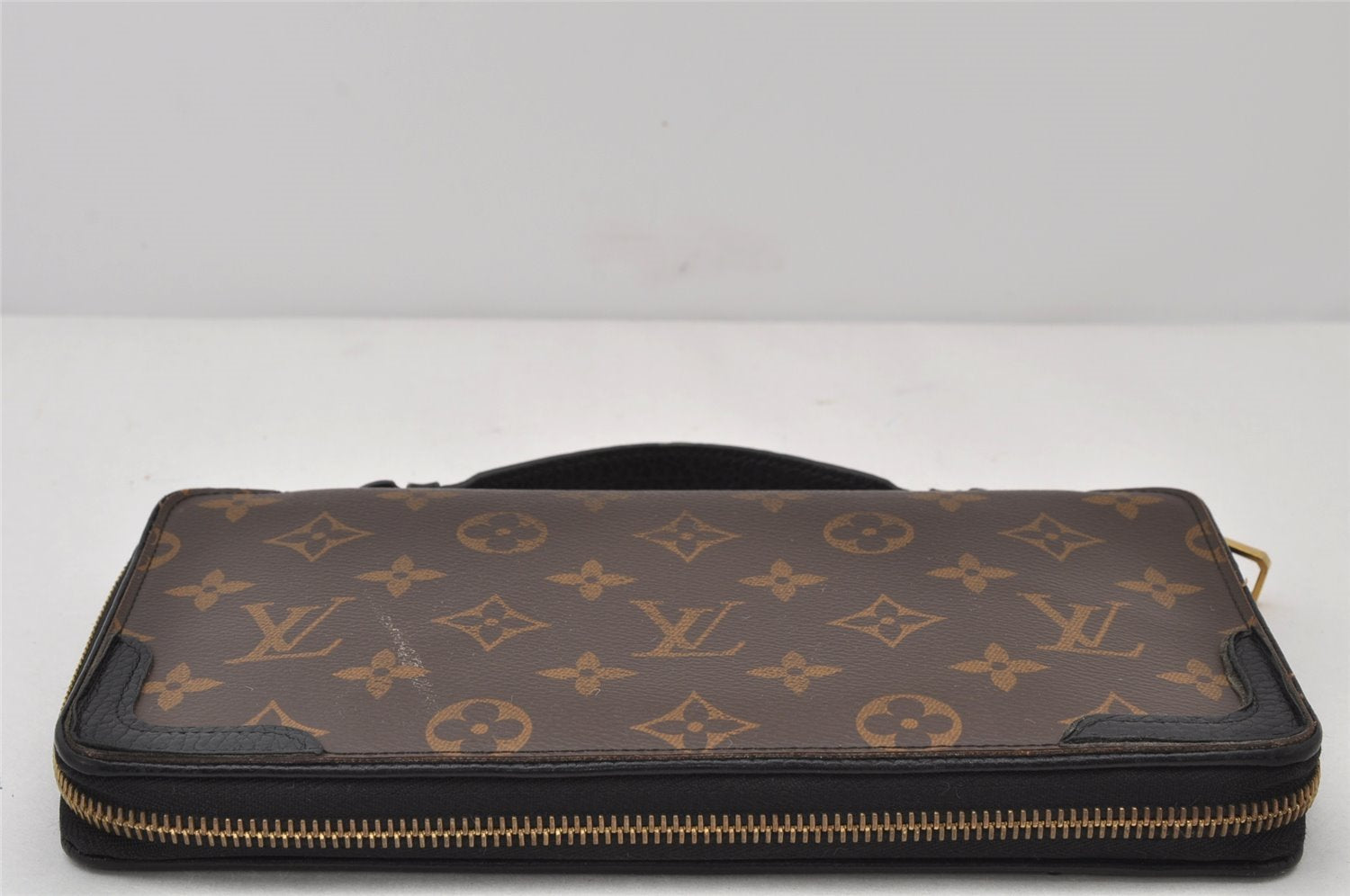 Auth Louis Vuitton Monogram Macassar Dairy Organizer Clutch Bag M60679 LV 4450K