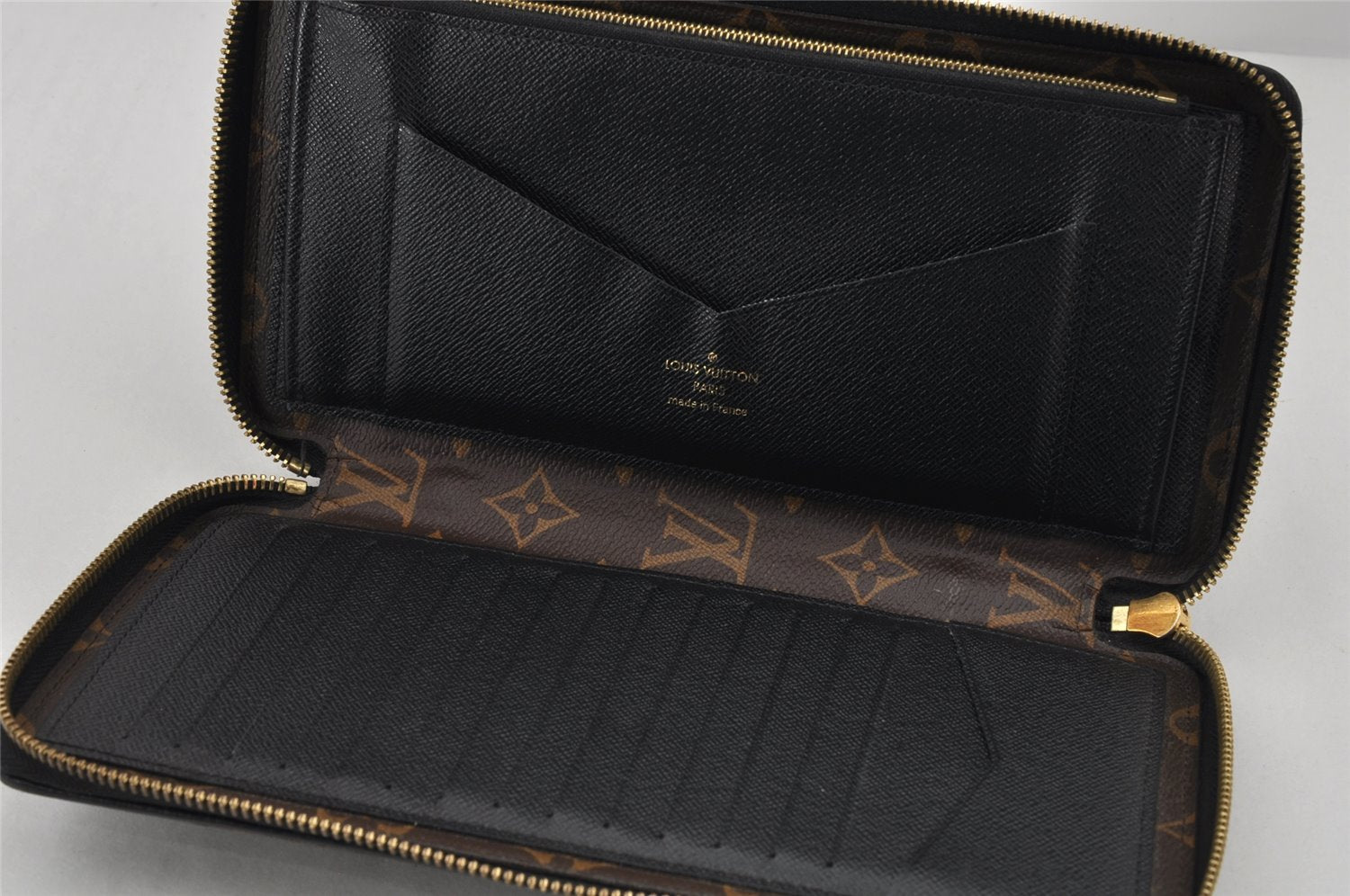Auth Louis Vuitton Monogram Macassar Dairy Organizer Clutch Bag M60679 LV 4450K