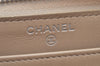 Authentic CHANEL Caviar Skin Matelasse Long Wallet Purse CC Logo Beige 4451K