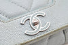 Authentic CHANEL Mademoiselle Caviar Skin Trifold Wallet Purse Light Blue 4452K