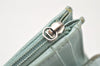 Authentic CHANEL Mademoiselle Caviar Skin Trifold Wallet Purse Light Blue 4452K