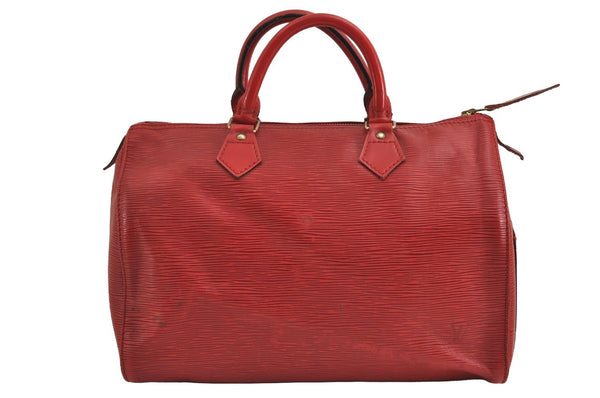 Authentic Louis Vuitton Epi Speedy 30 Hand Boston Bag Red M43007 LV 4453J