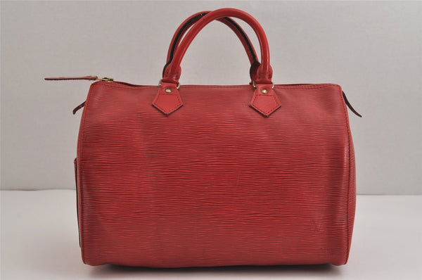 Authentic Louis Vuitton Epi Speedy 30 Hand Boston Bag Red M43007 LV 4453J
