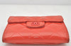 Authentic CHANEL Enamel Matelasse Card Case Purse CC Logo Red 4453K