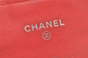 Authentic CHANEL Enamel Matelasse Card Case Purse CC Logo Red 4453K