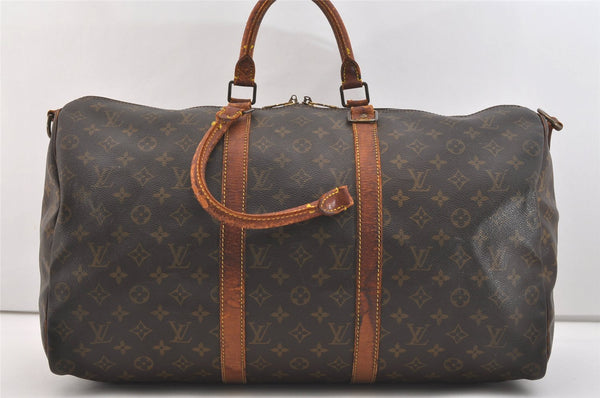 Auth Louis Vuitton Monogram Keepall Bandouliere 50 M41416 Boston Bag Junk 4454J