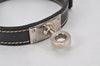 Authentic HERMES Bracelet Bangle Kelly Double Tours Leather Black Box 4454K