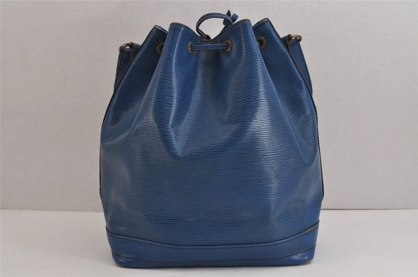 Authentic Louis Vuitton Epi Noe Shoulder Drawstring Bag Blue M44005 LV 4455J